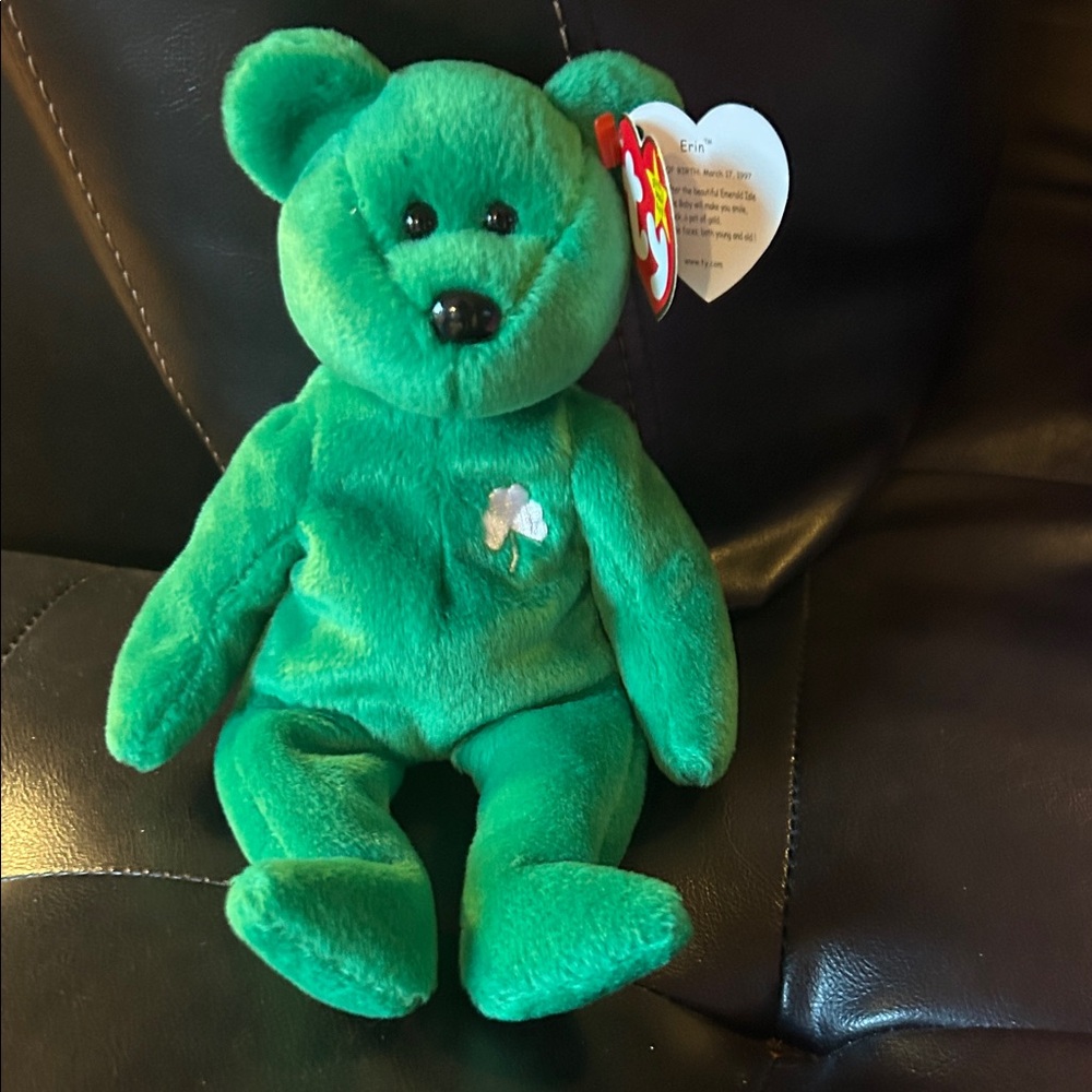 Ty Shamrock Green Plush Bear